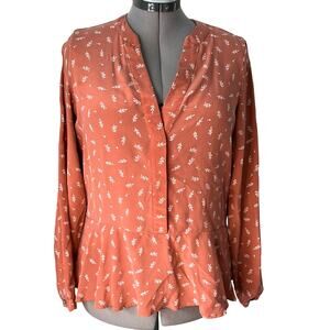 Women’s Amour Vert silk long sleeve blouse size medium
